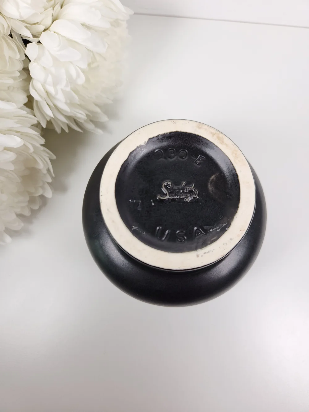 Mid Century Modern Stanford USA Black Vase | Vintage Black Mode Bulb Planter